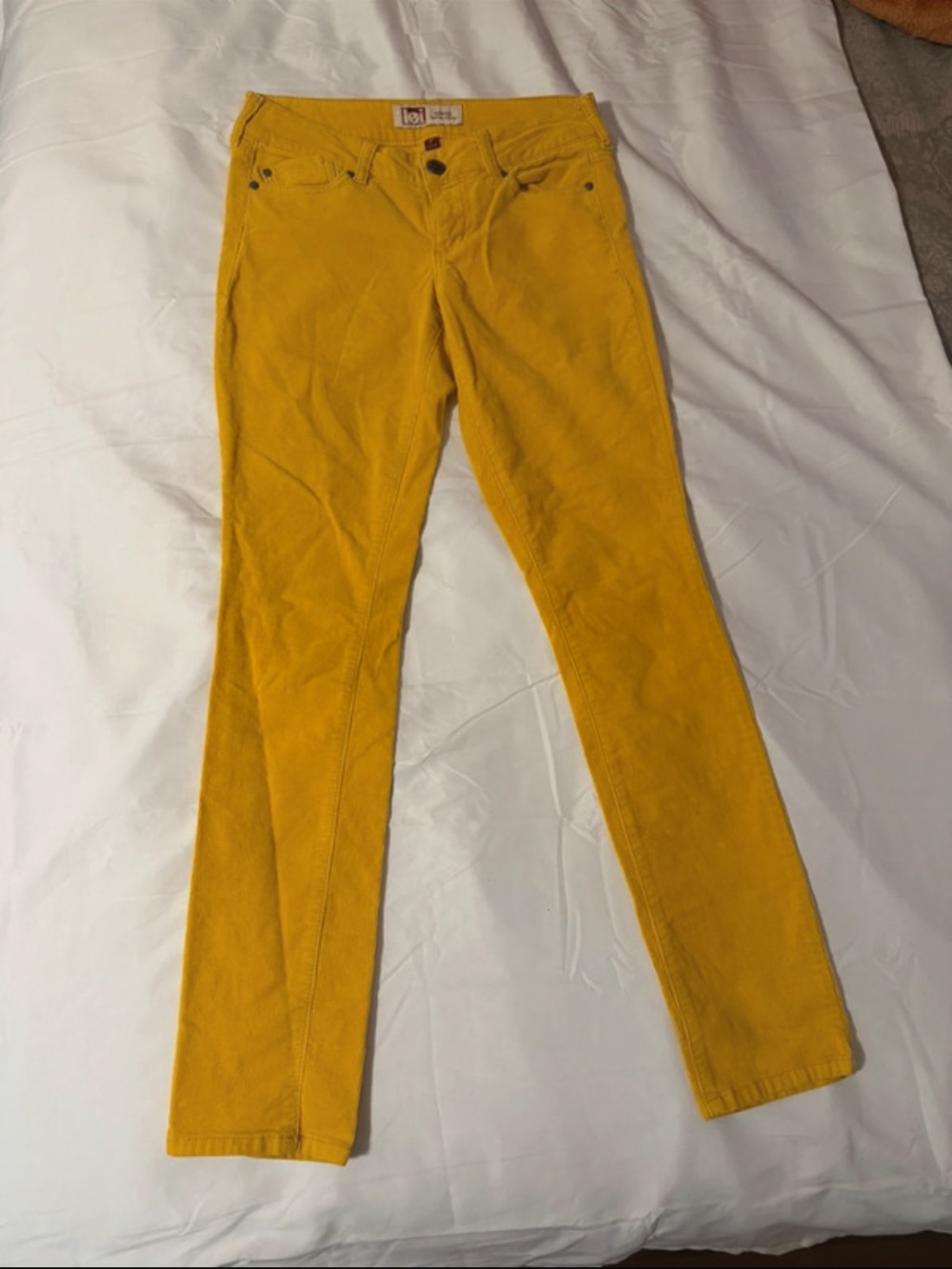 lei Yellow Corduroy Mid-Rise Pants
